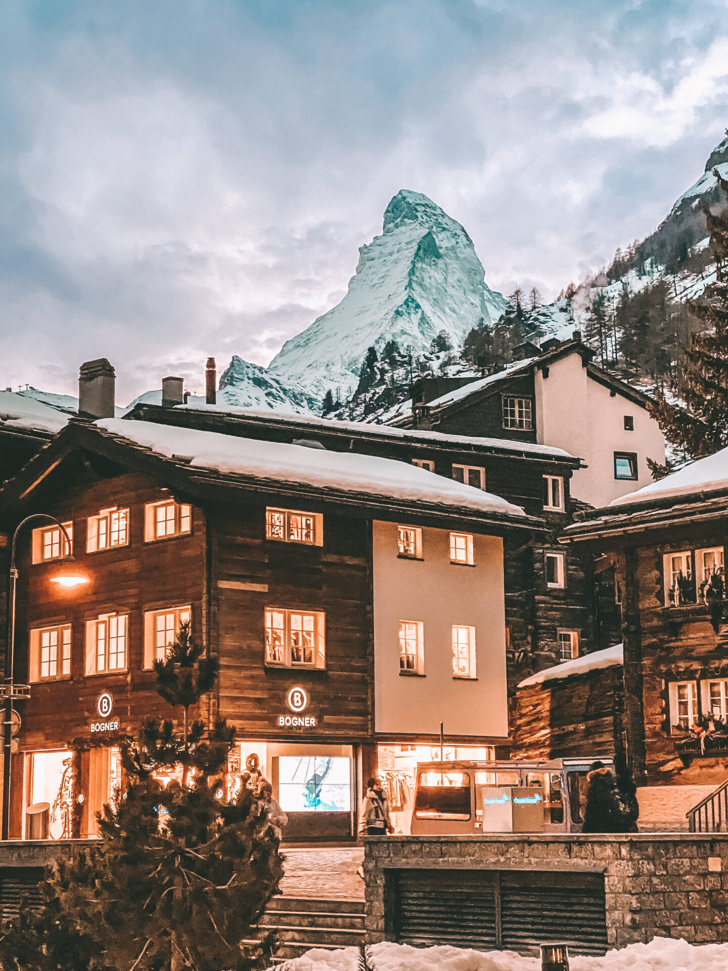 Views of iconic Matterhorn Mountain in Zermatt, Switzerland