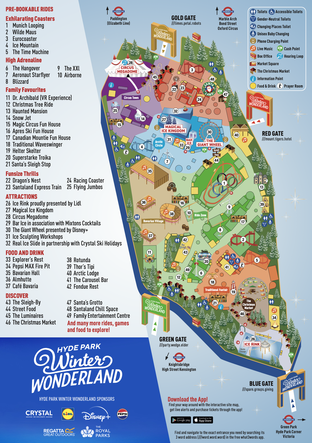 Hyde Park Winter Wonderland Map 2023/2024