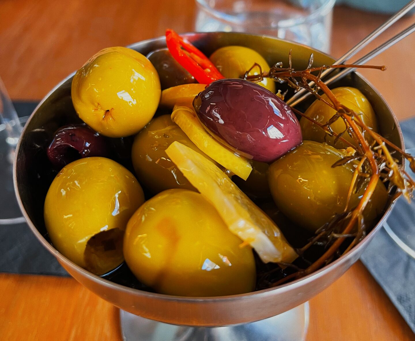 An olive selection