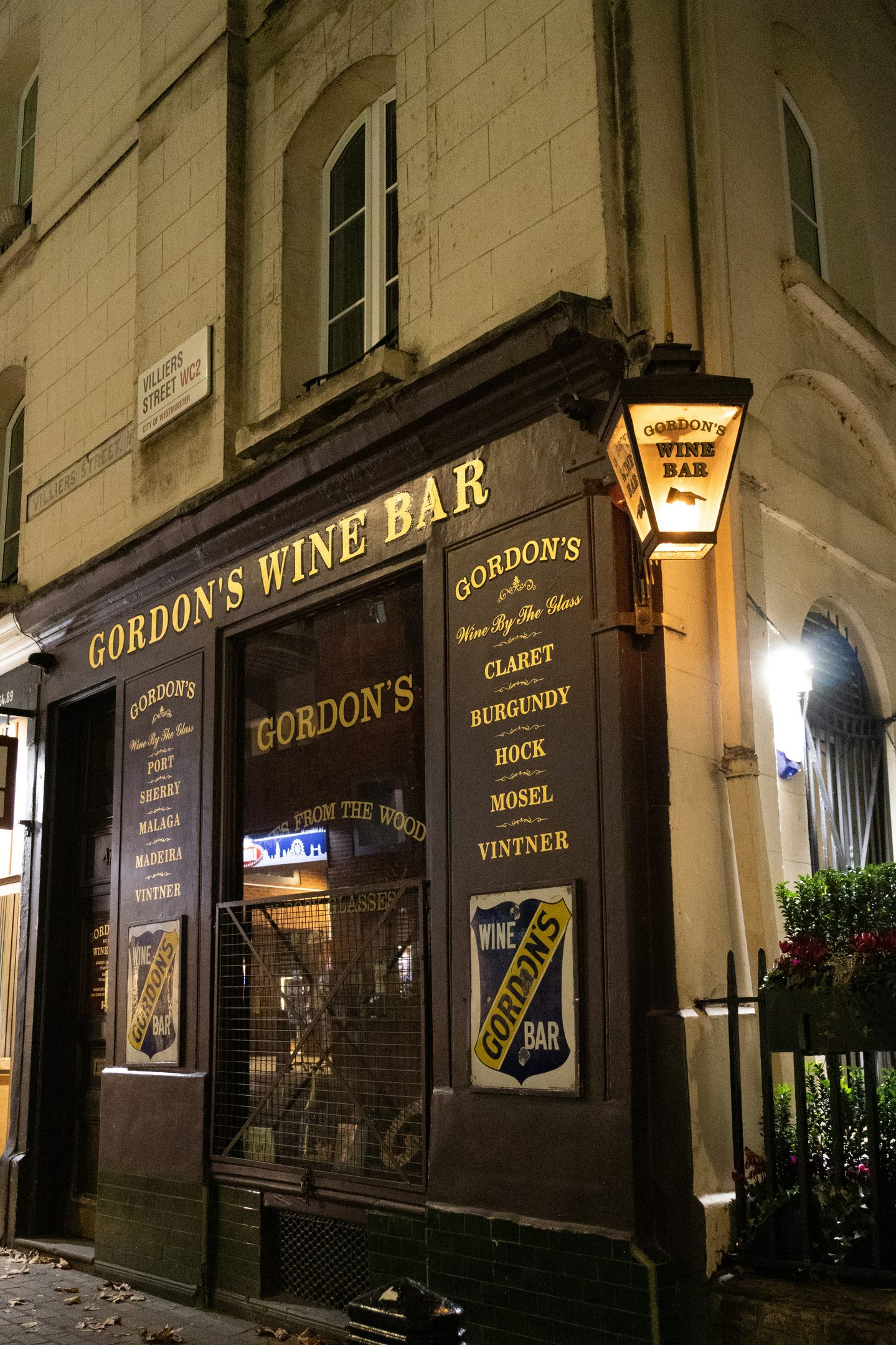 Gordon's Wine Bar at Night