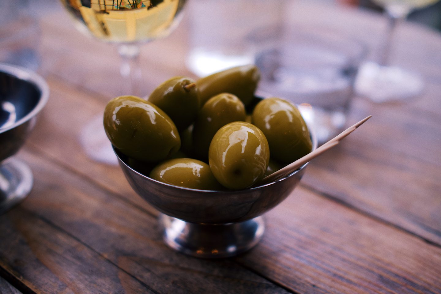 Delicious XL olives in Lower Wine Bar in Waterloo.